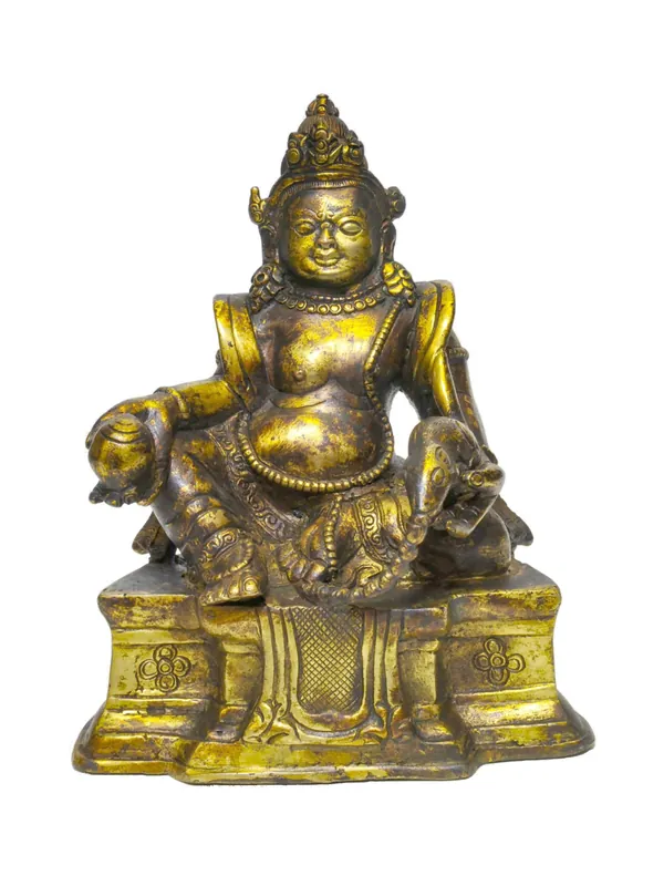 Statue de Jambhala jaune de 15 cm