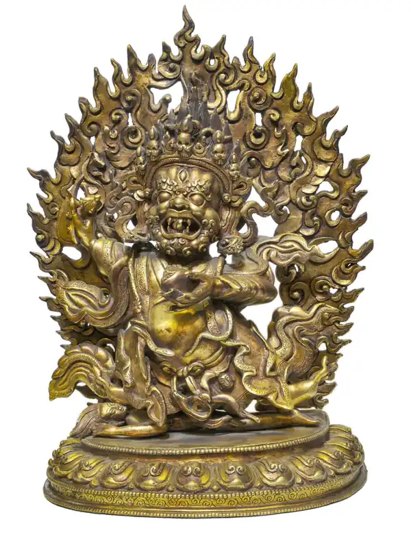 Statue de Mahakala noir de 36 cm