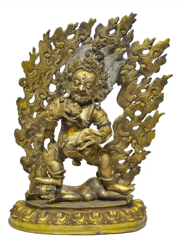 Statue de Jambhala noir de 34 cm