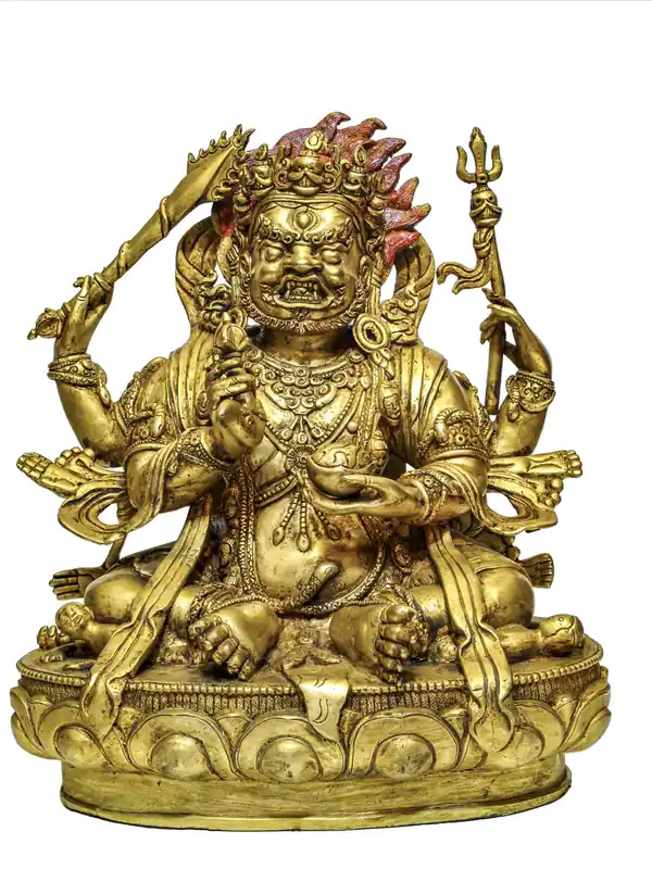 Statue de Mahakala noir de 29 cm
