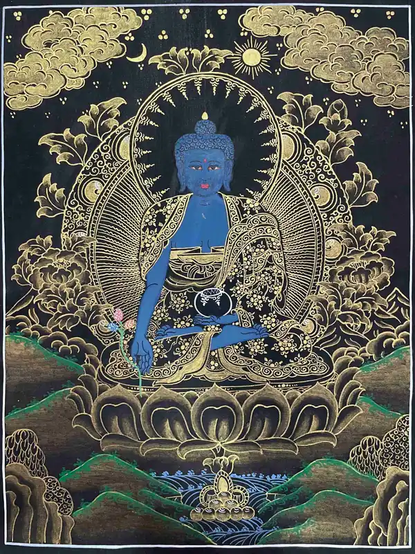 Thangka du Bouddha de Médecine du Népal