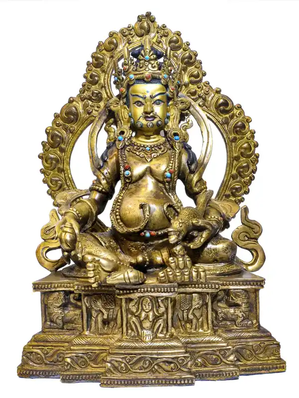Statue de Jambhala jaune de 26 cm