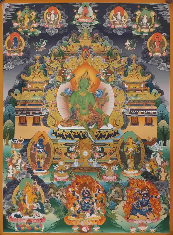 Peinture de la Verte Tara du Népal