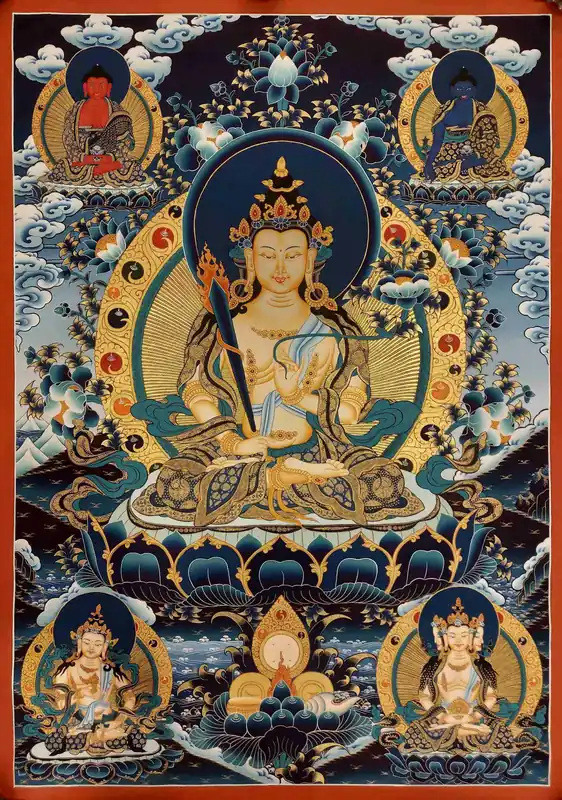 Manjushri avec la peinture du Bouddha de la Médecine