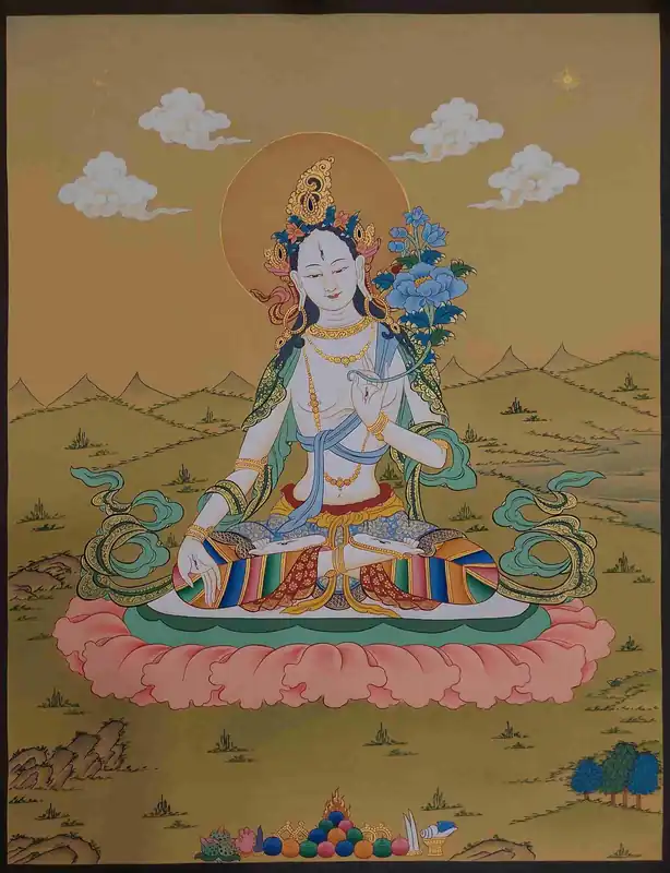Art de la Tara Blanche dans le style Karma Gadri