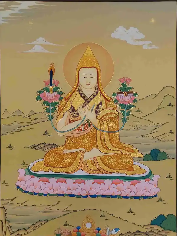 Thangka de Karma Gadri de Tsongkhapa