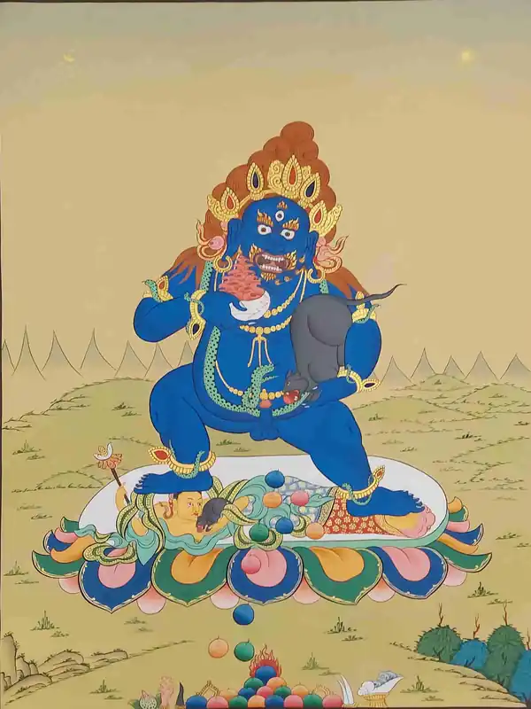 Thangka de Karma Gadri de Jambhala noir