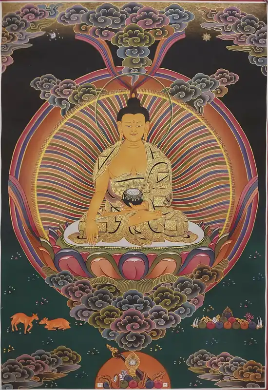 Thangka de Karma Gadri de Shakyamuni Buddha