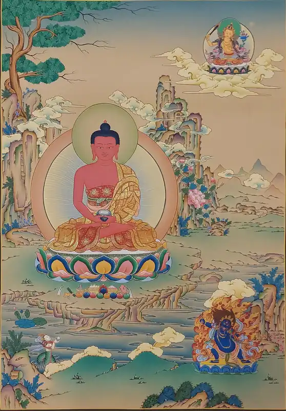 Art de Bouddha Amitabha dans le style Karma Gadri