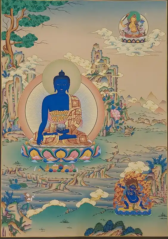 Thangka de Karma Gadri du Bouddha de Médecine