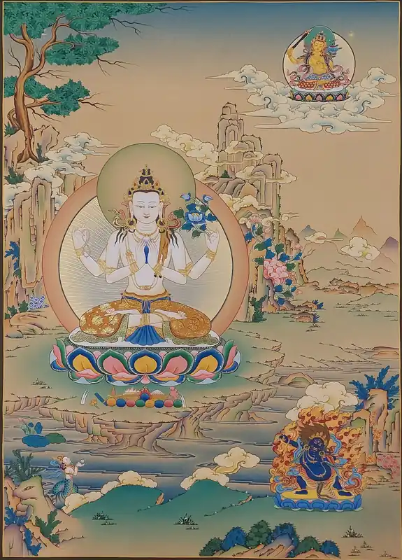 Peinture de Karma Gadri de Chenrezig