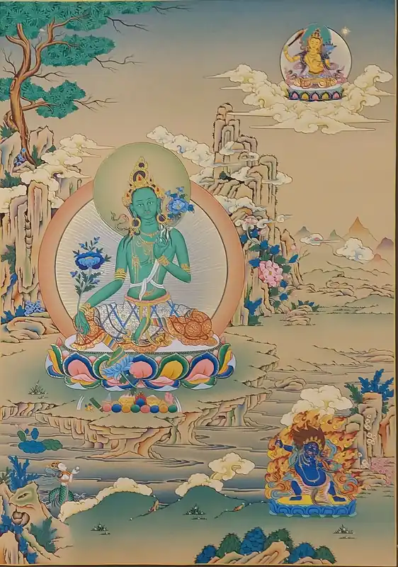Thangka de Karma Gadri de la Tara Verte