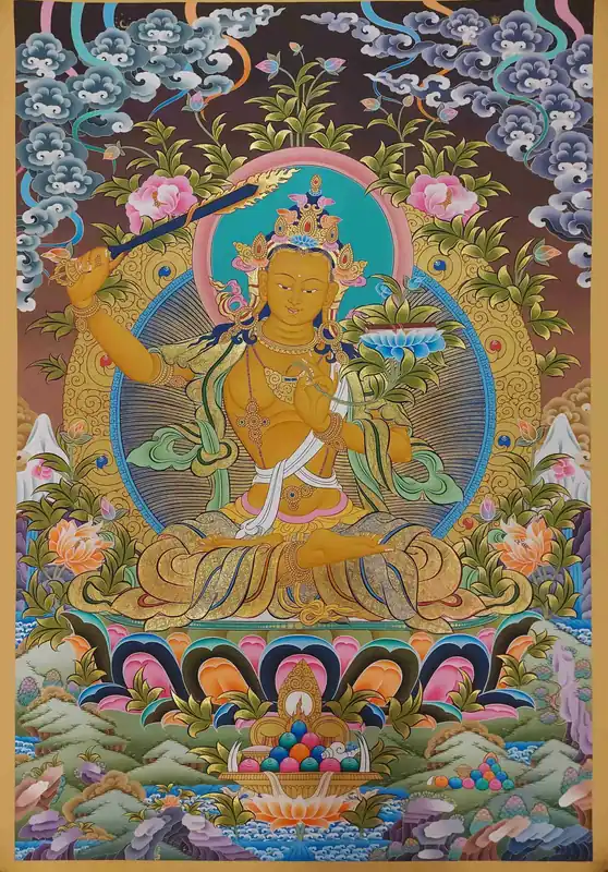 Thangka de Manjushri du Népal