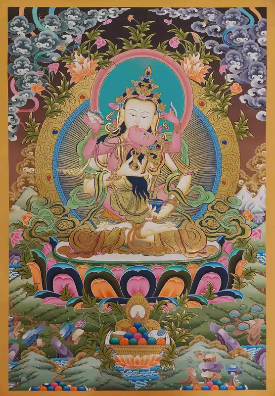 Thangka bouddhiste de Vajrasattva du Népal