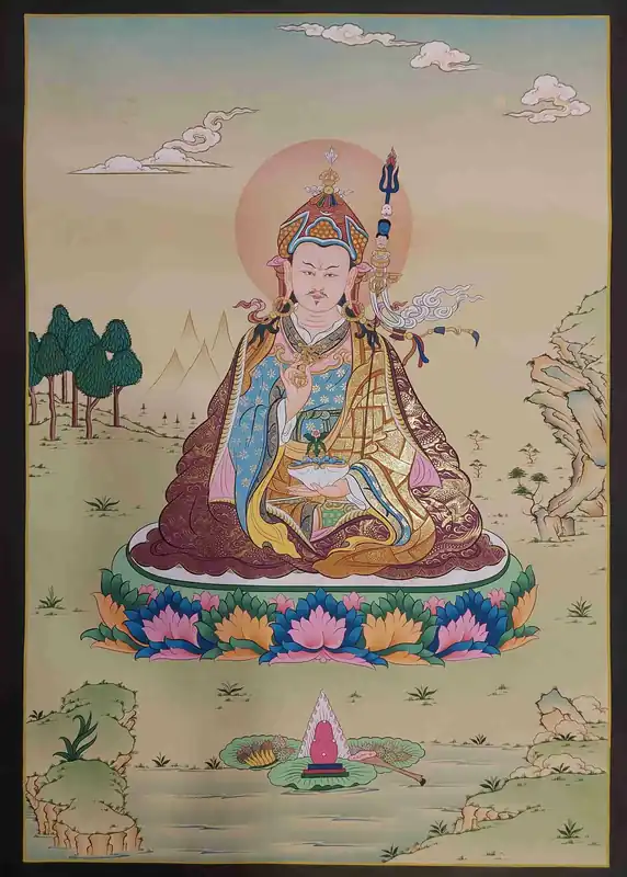 Peinture de Padmasambhava dans le style Karma Gadri