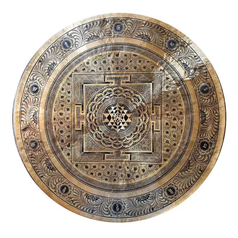 Gong cloche yantra sculptée