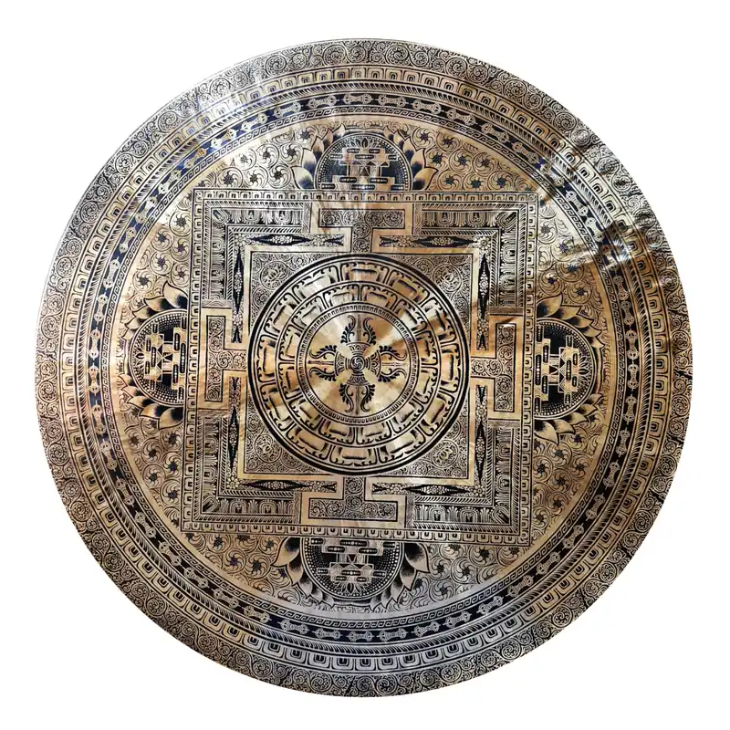 Gong cloche sculptée en double vajra