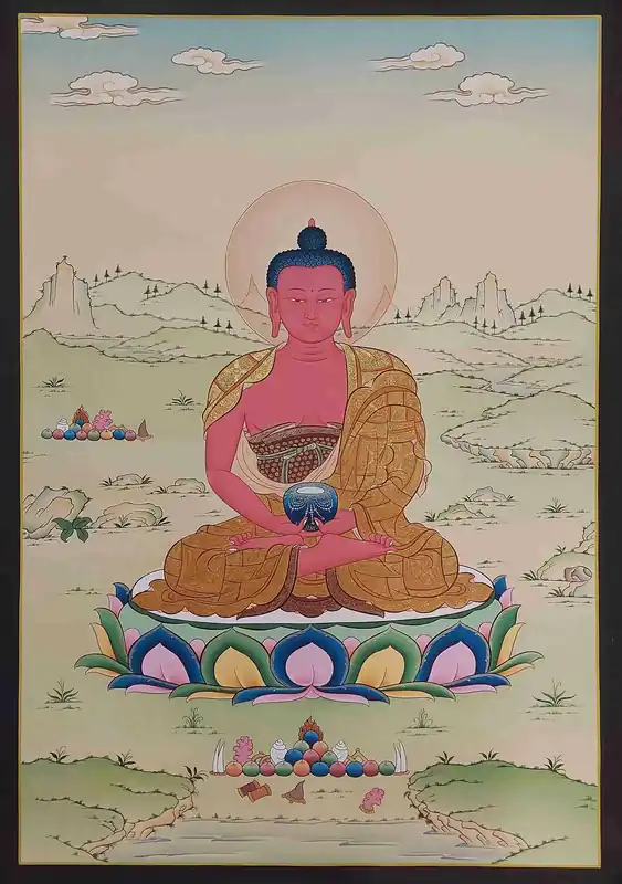 Thangka d’Amitabha dans le style Karma Gadri