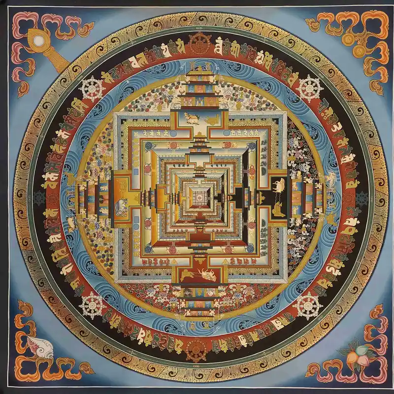 Art traditionnel du mandala Kalachakra du Népal