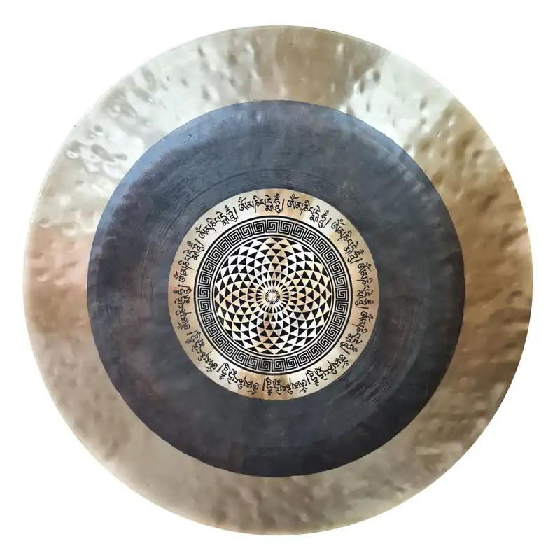 Gong sculpté en forme de fleur