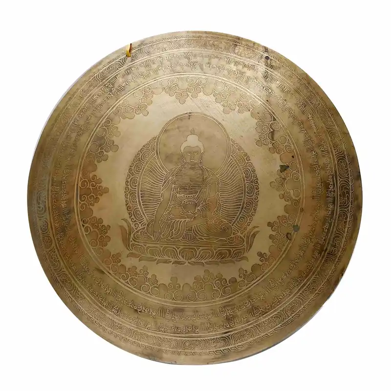 Le gong avec mandala de Bouddha