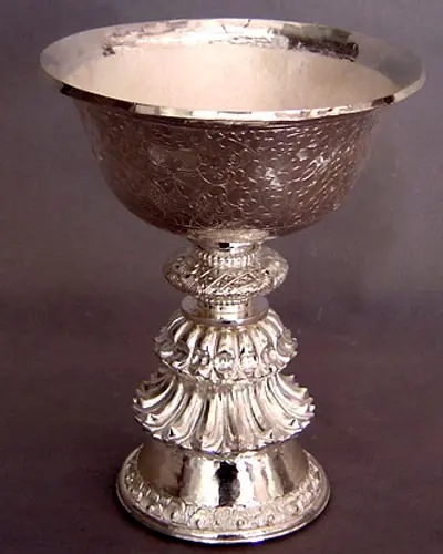 Offrande de beurre à lampe en argent