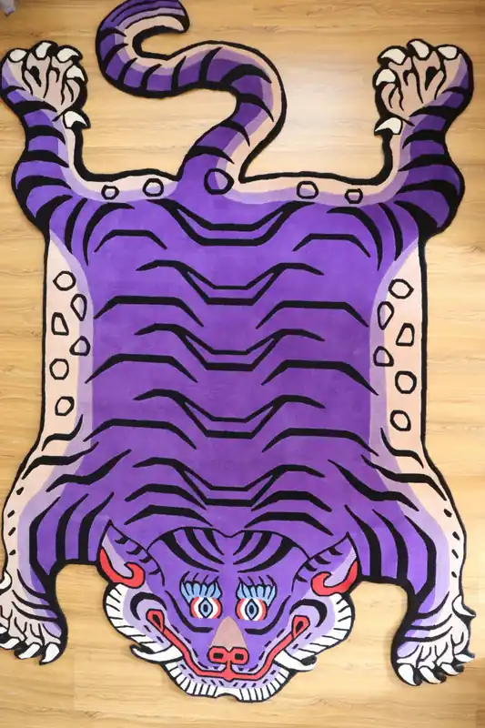 Tapis de tigre tibétain violet extra large