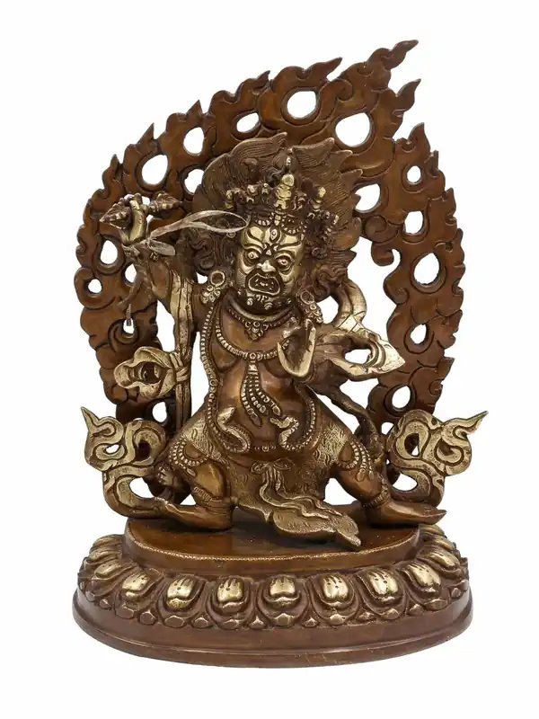 Statue en cuivre du bouddhiste Vajrapani