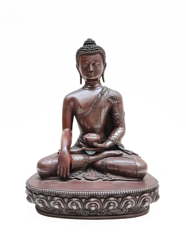 Statue en cuivre de Gautama Bouddha du Népal