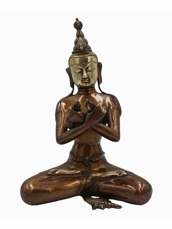 Statue rituelle en cuivre de Vajradhara
