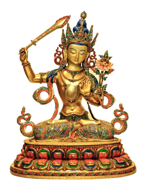 Statue de Manjushri bouddhiste – Bodhisattva de la sagesse