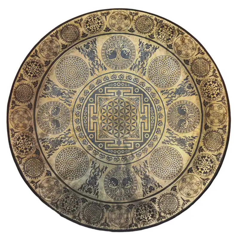 Cloche tam tam gong avec un design de yantra