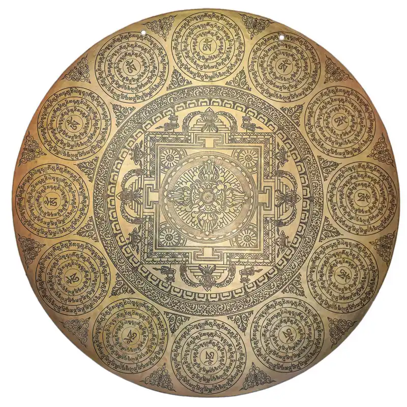 Cloche gong avec un design de double dorje