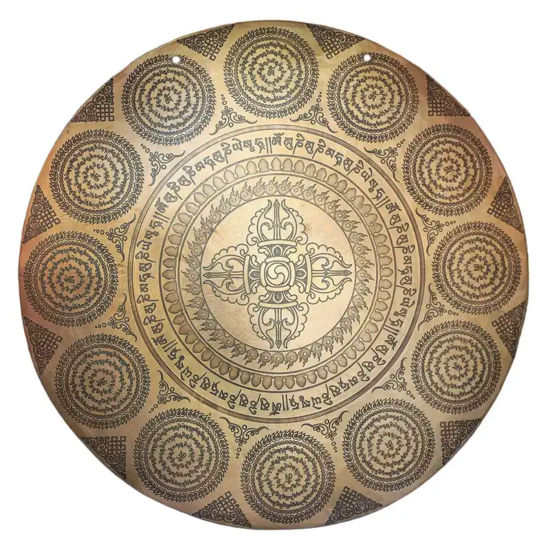 Gong avec un design de double dorje