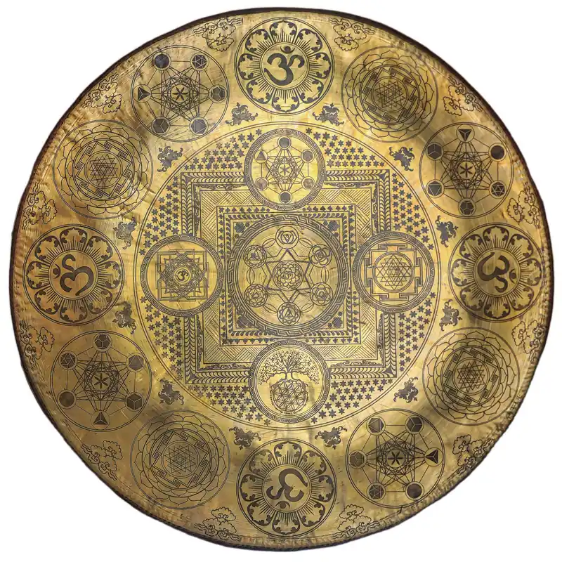 Tam tam Gong avec un design Yantra