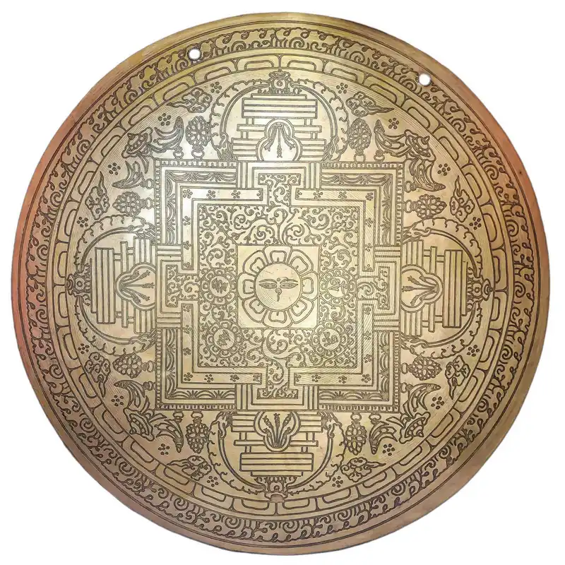 Cloche en forme de gong avec un design de l’œil du Bouddha