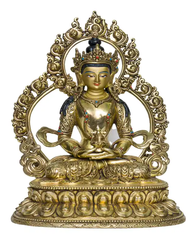 Statue traditionnelle en cuivre d’Aparimita du Népal
