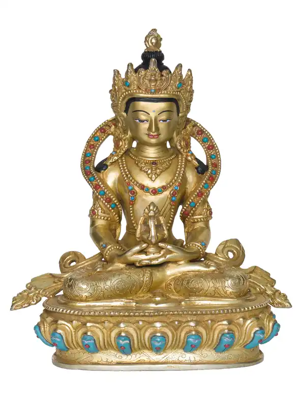Statue en cuivre d’Aparimita du Népal