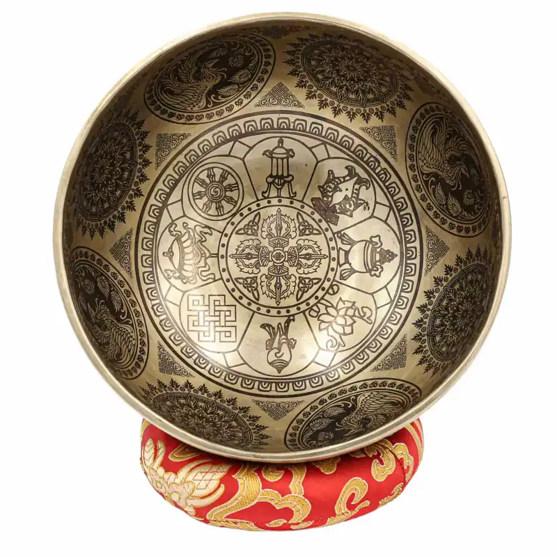 Bol chantant Jambati en bois sculpté de double dorje de 10 cm