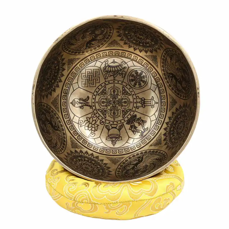 Bol jambati tibétain en bois sculpté avec double dorje