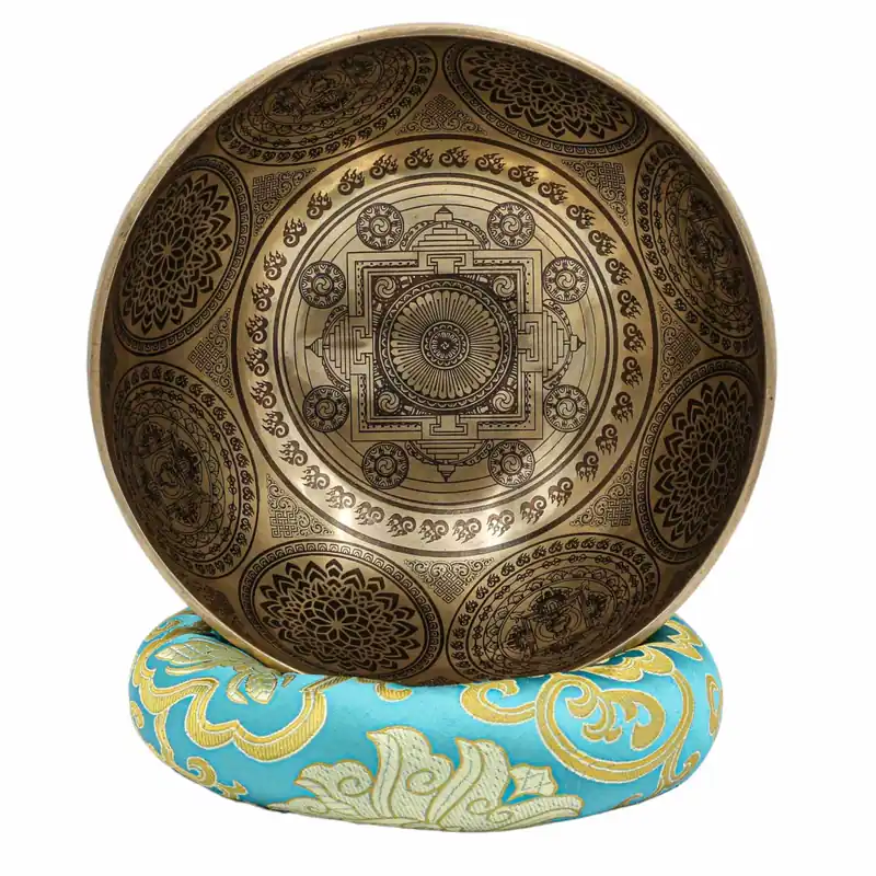 Bol tibétain en bois sculpté avec double dorje