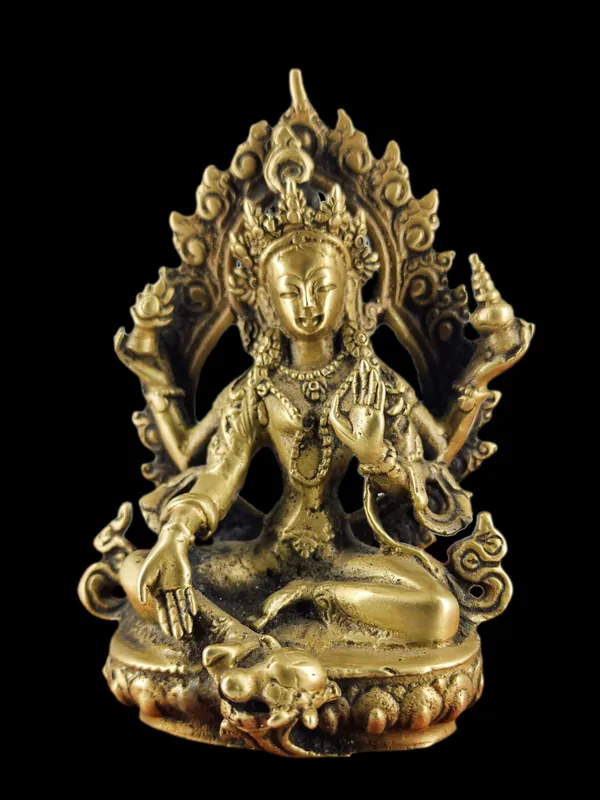 Statue en laiton de Lakshmi