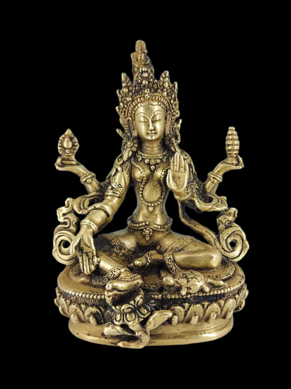 Statue de Lakshmi en laiton faite à la main