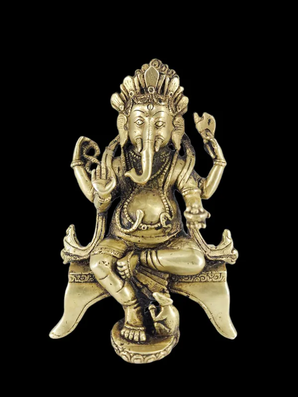 Statue en cuivre de Ganesh tibétain