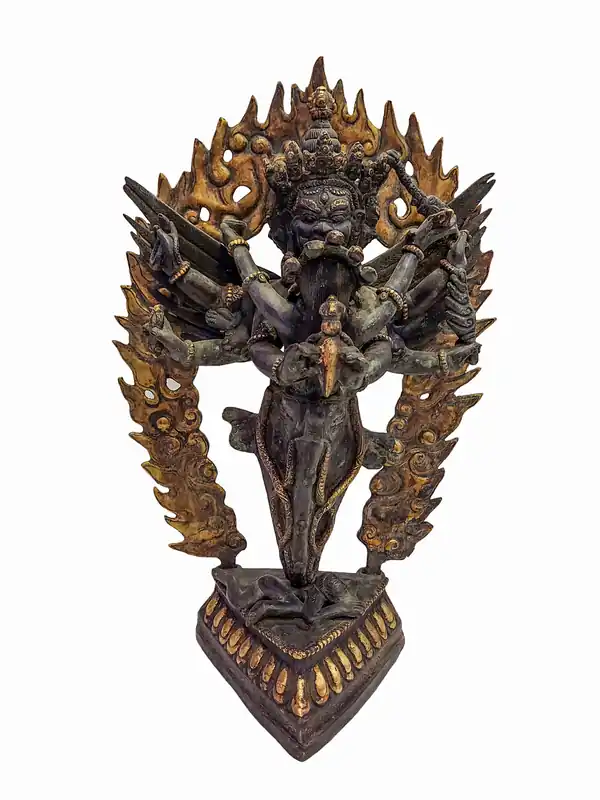 Statue traditionnelle en cuivre de Vajrakilaya
