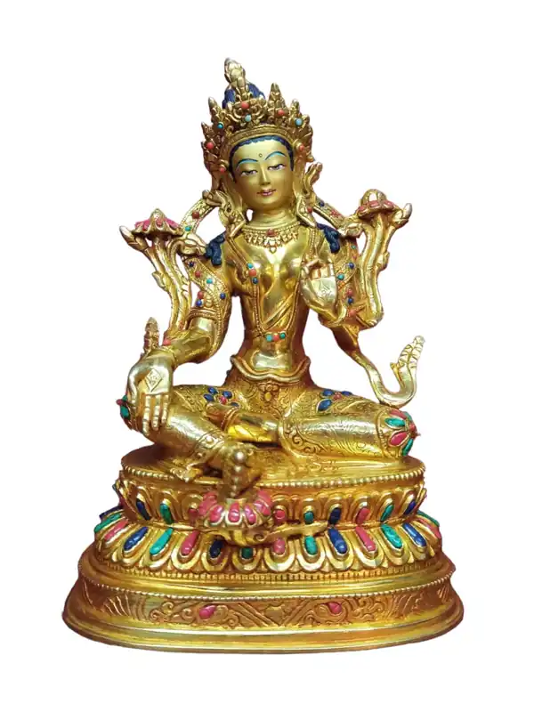 Statue rituelle de Tara verte – déesse de la compassion