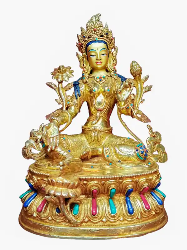 Statue traditionnelle de Tara verte – déesse de la compassion