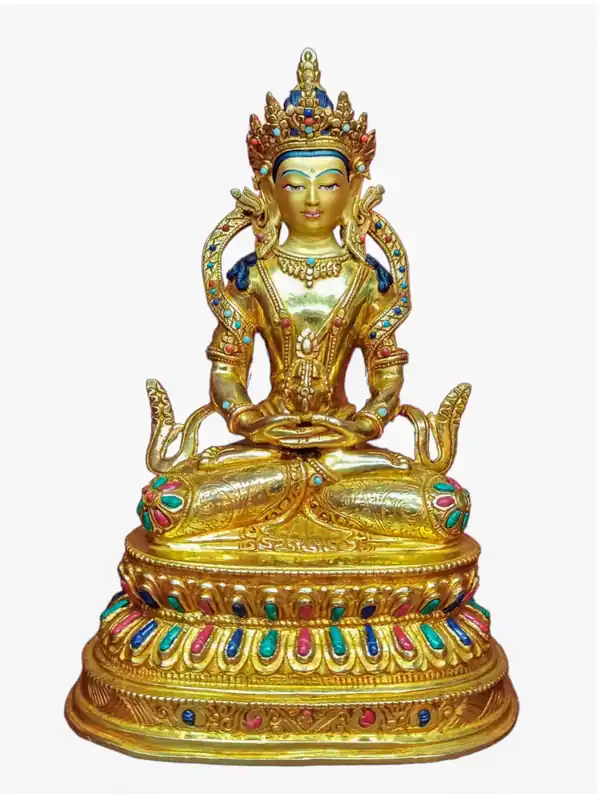 Statue bouddhiste en cuivre d’Aparimita du Népal