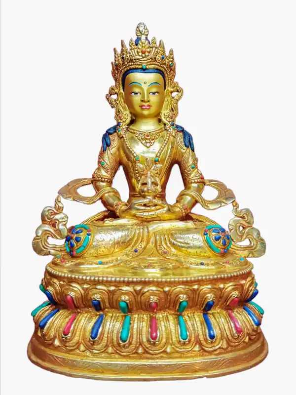 Statue en cuivre d’Aparimita tibétain provenant du Népal