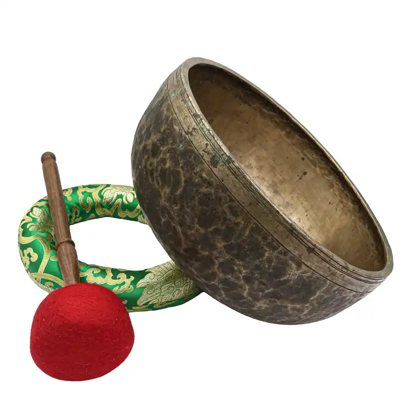 Bol chantant jambati antique de 14 cm du Népal